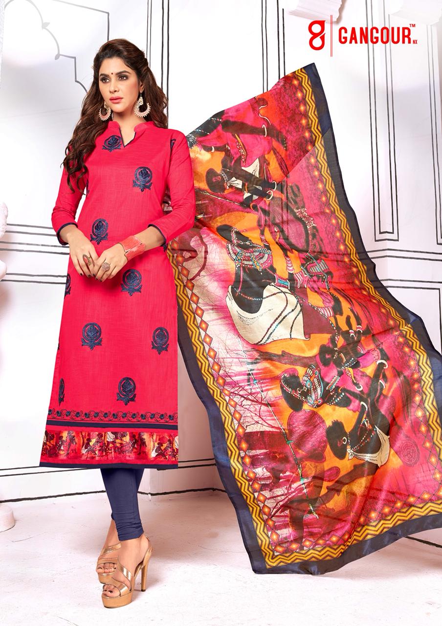 Gangour Presents Block buster Slub Cotton Dress Material Collection Gangour Presents Block buster Slub Cotton Dress Material Collection